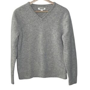 Goodthreads Mens 100% Lambswool V-Neck Sweater Heather Grey Large GT18910500